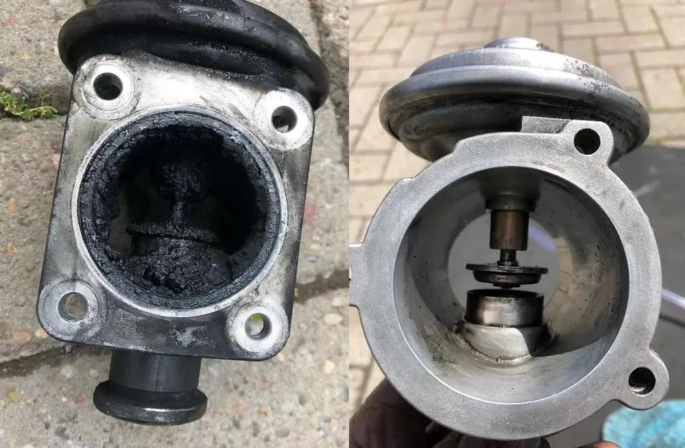 Supapă EGR înainte și după curățare